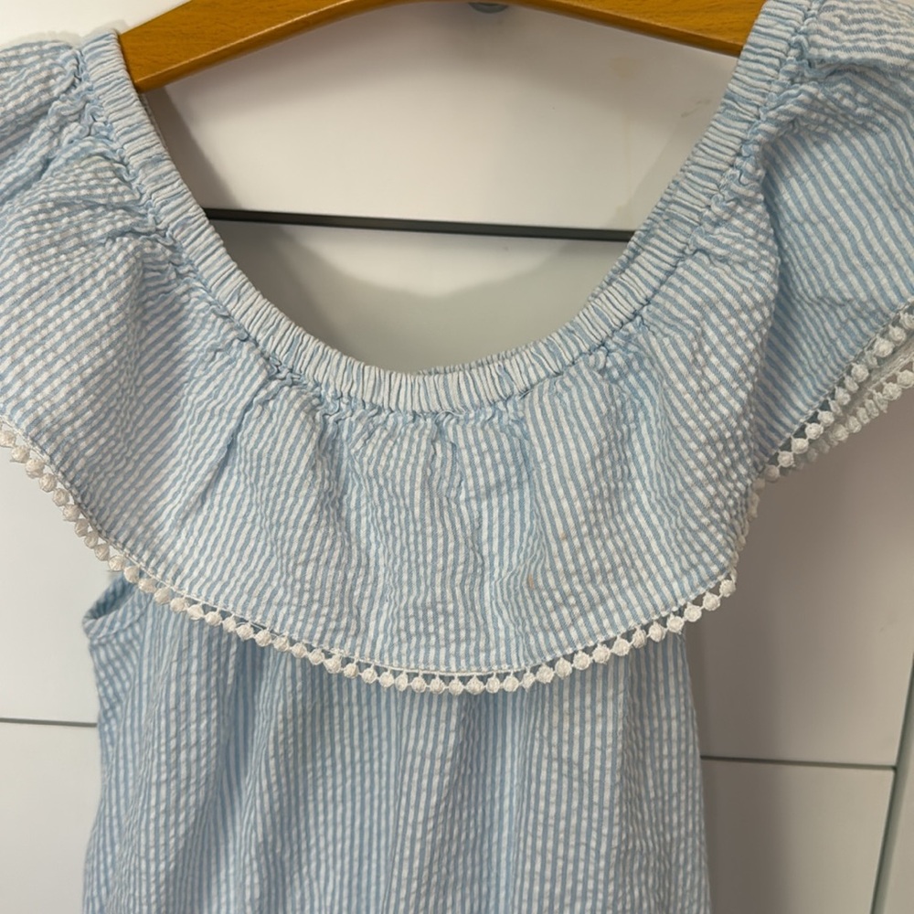 Light Blue Ruffled Kids Dress - Picture 3 of 3